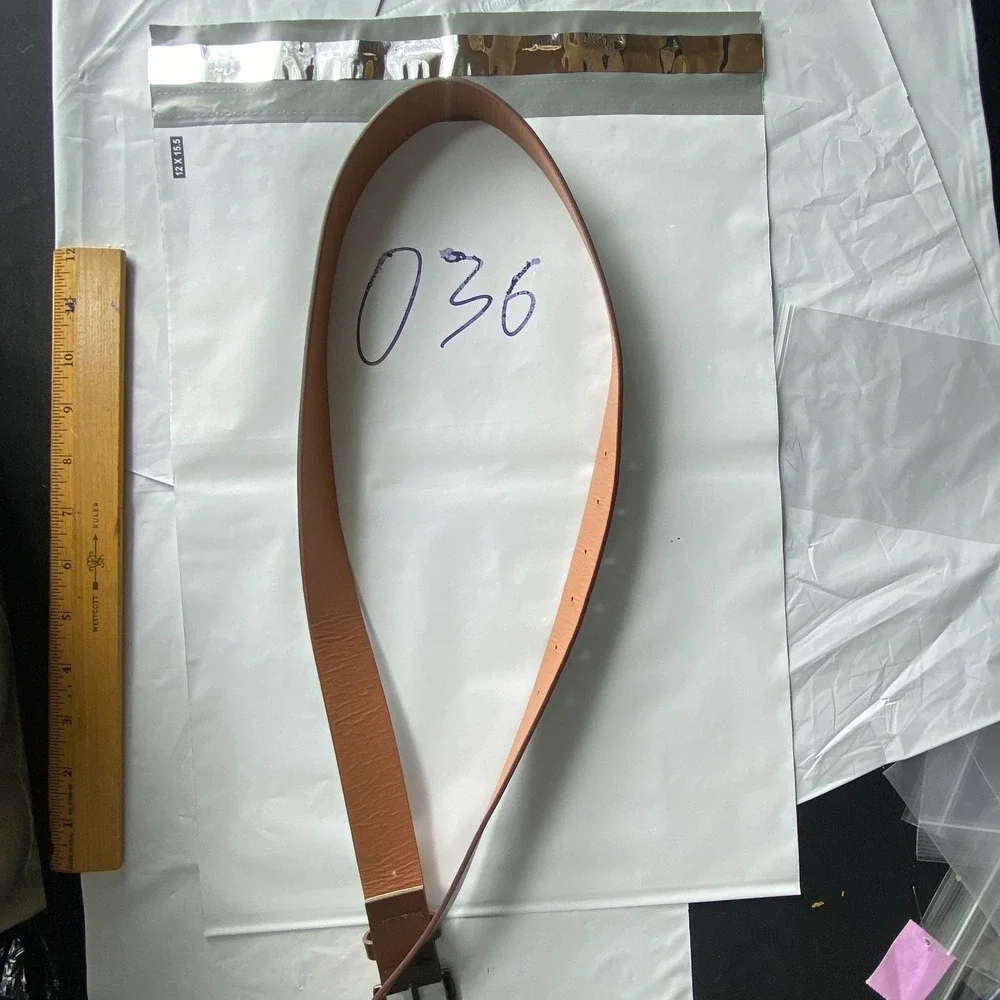 Genuine Leather Reversible Belt –‎ Tan/Brown & Dark Brown with Brass-Tone Buckle